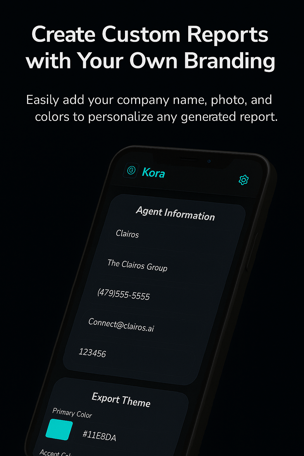 Branded reports in a tap