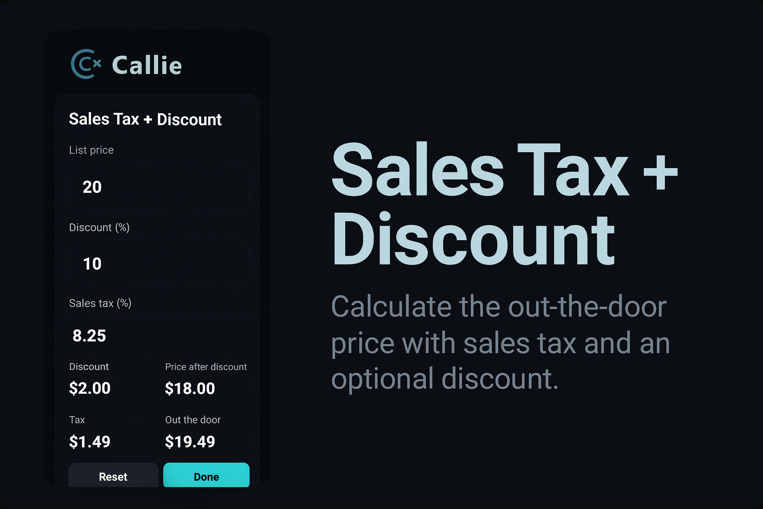 Sales Tax + Discount
